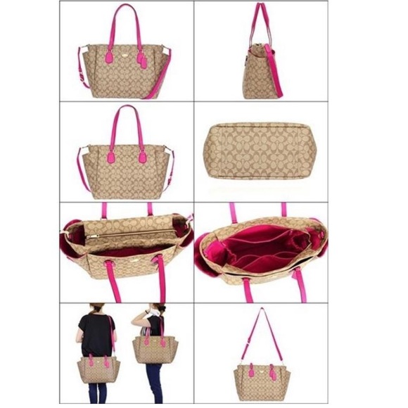 Coach Signature Saddle and Pink Coated Canvas Bag - Picture 2 of 16